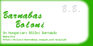 barnabas boloni business card