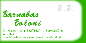 barnabas boloni business card